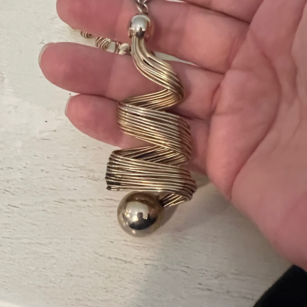 Vintage Napier Spiral Chunky Gold Plated Long Necklace 40”